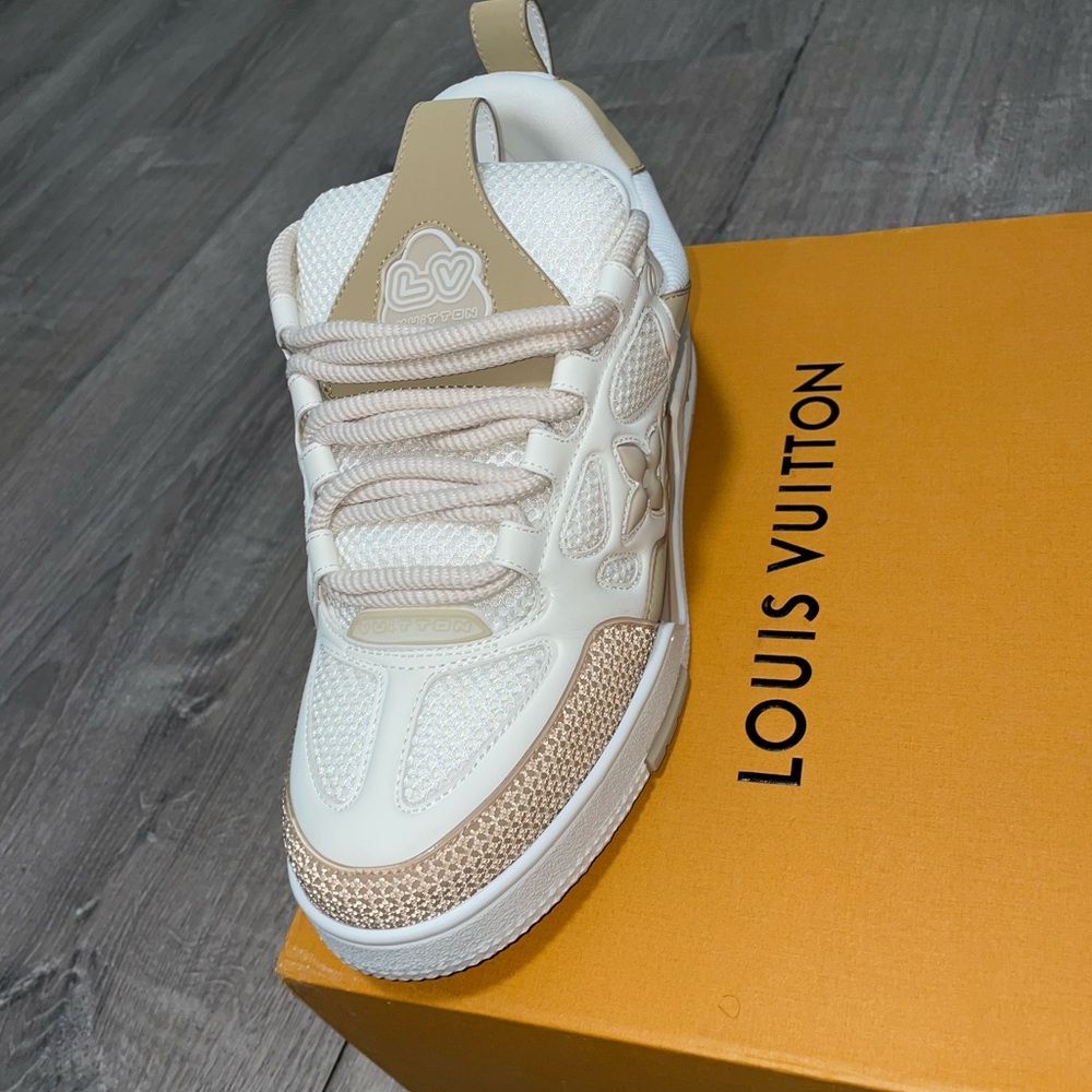Louis Vuitton Cream and Tan Sneakers